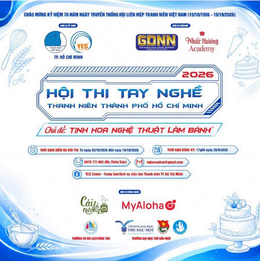Hội thi tay nghề 2026 tìm kiếm tài năng trẻ nghề bánh